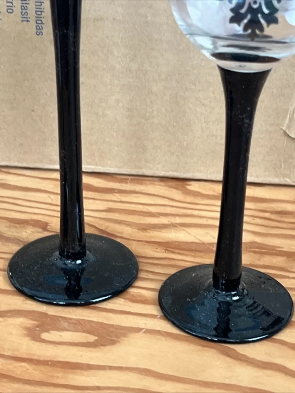 Partylite glass candle holders Forbidden Trio set of 3 - Picture 3 of 4